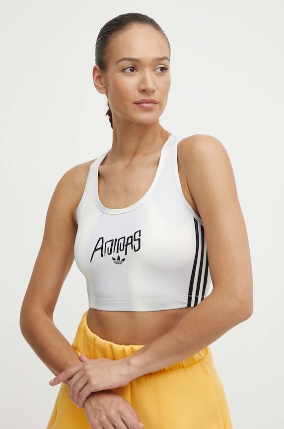 adidas Originals top z elastanem biały IU2489