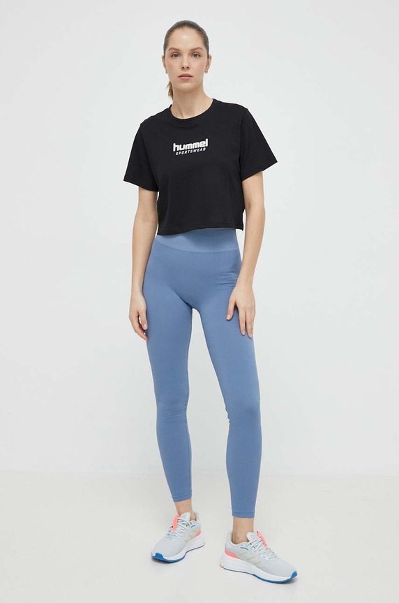 Bavlněné tričko Hummel 223945 černá SS24