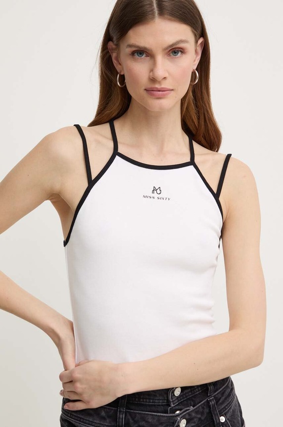 Miss Sixty top SJ3620 KNITTED CAMISOLE regular biały 6L2SJ3620000