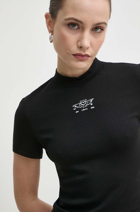 Тениска Miss Sixty x Keith Haring черен 6L1SJ1730000