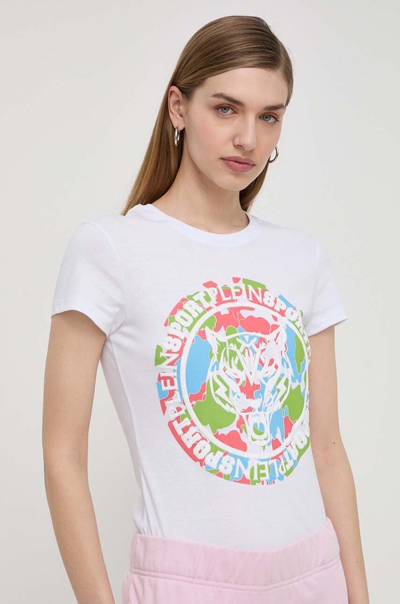 Βαμβακερό μπλουζάκι PLEIN SPORT πολύχρωμο PADC.WTK3201.SJY001N