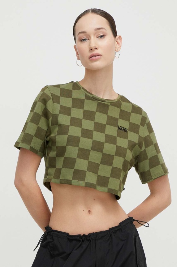 Vans t-shirt bawełniany VN000GB5AMB1 zielony SS24