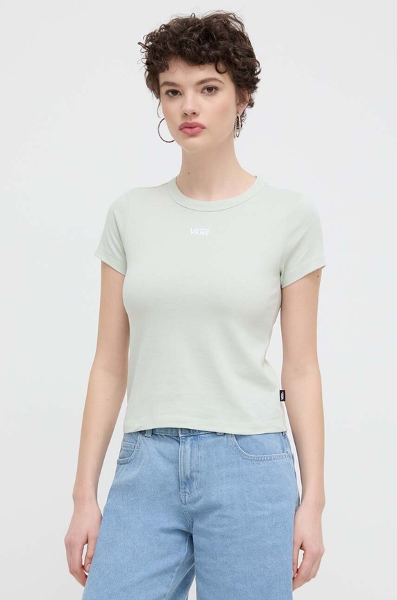 Vans tricou din bumbac verde VN000JDQCHF1