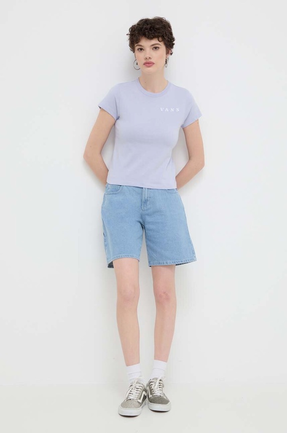 Vans tricou din bumbac VN000GGJCR21 albastru SS24
