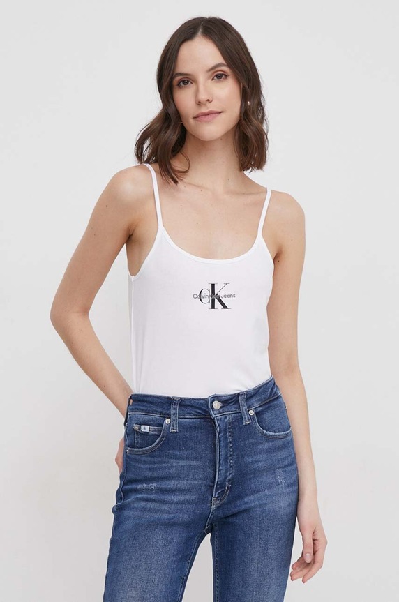Top Calvin Klein Jeans J20J223105 bílá SS25