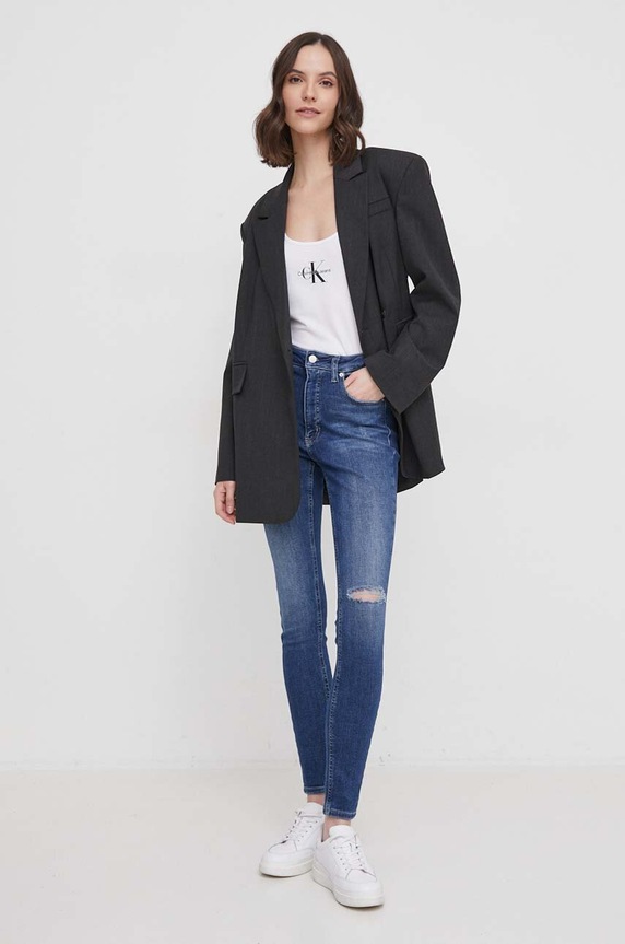 Top Calvin Klein Jeans bílá J20J223105