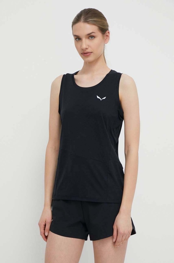 Αθλητικό top Salewa Puez Sporty κανονικό μαύρο 00.0000028634