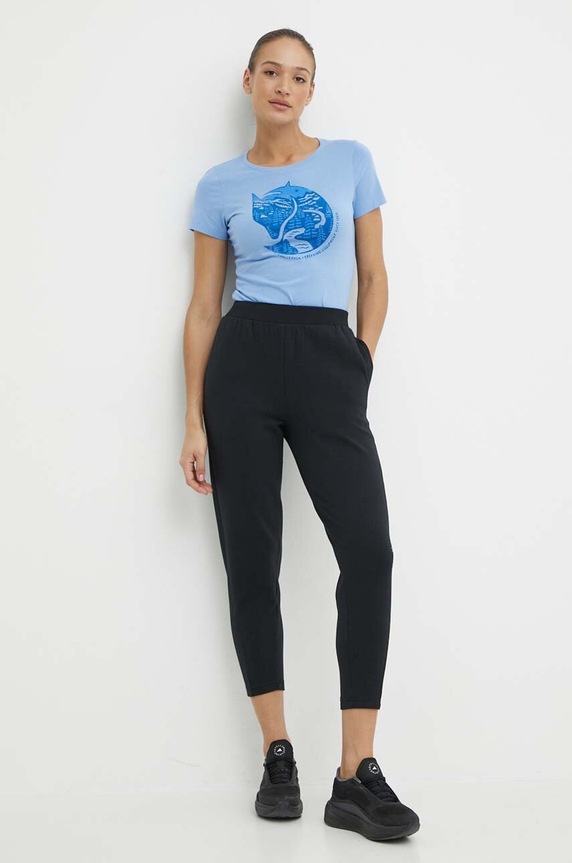 Хлопковая футболка Fjallraven Arctic Fox T-shirt F89849.537 голубой AW25