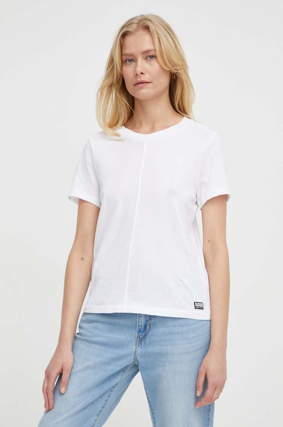 G-Star t-shirt bawełniany bawełna biały D24499.4107
