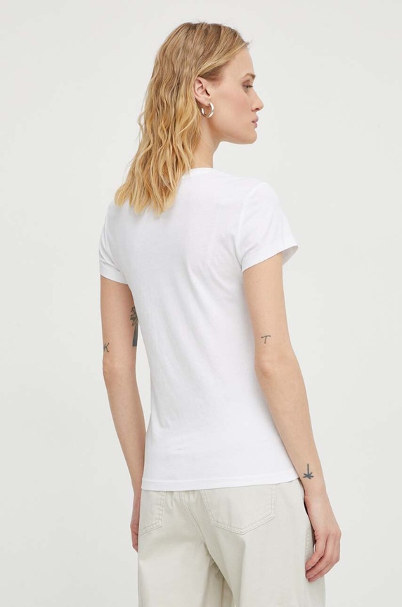 Oblečenie Bavlnené tričko G-Star Raw Eyben slim v t 2.0 D24533.4107 biela