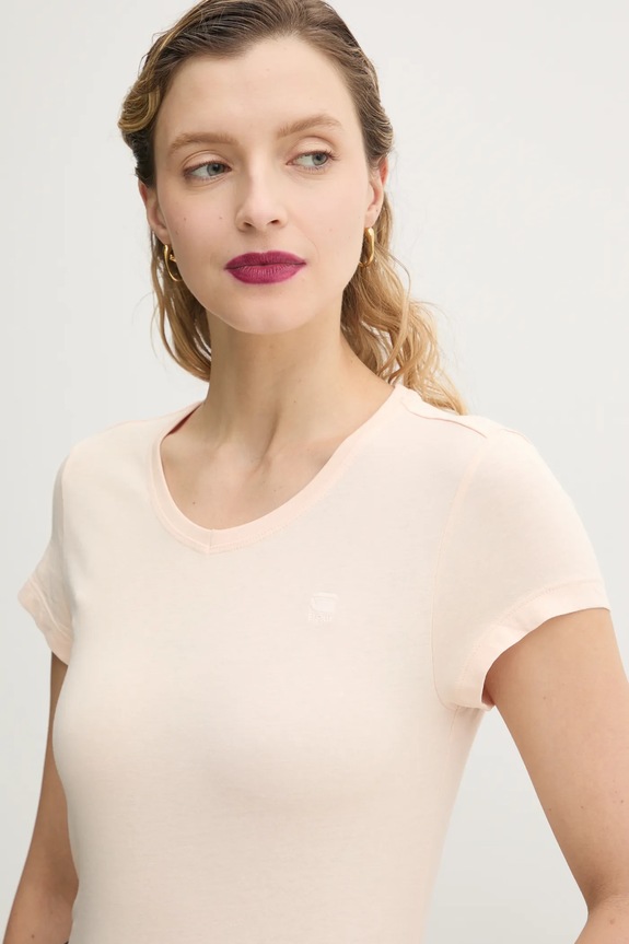 G-Star Raw t-shirt bawełniany Eyben slim v t 2.0 beżowy D24533.4107