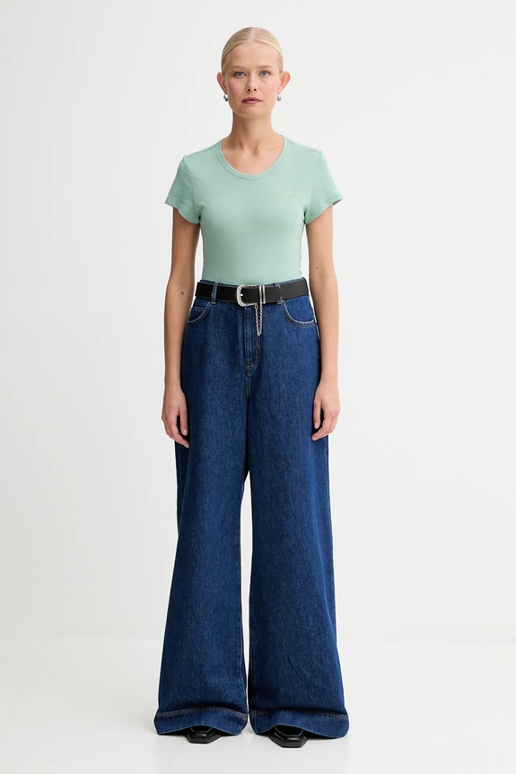 Bavlnené tričko G-Star Raw Eyben slim v t 2.0 D24533.4107 zelená SS26