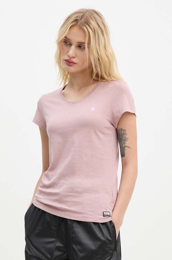 Bavlnené tričko G-Star Raw Eyben slim v t 2.0 slim ružová D24533.4107