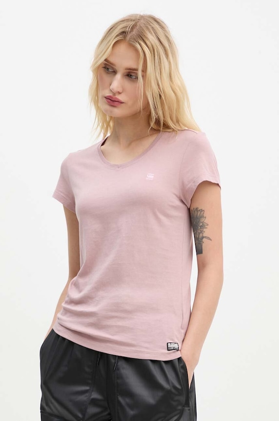Bavlnené tričko G-Star Raw Eyben slim v t 2.0 slim ružová D24533.4107