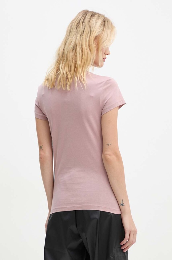 Oblečenie Bavlnené tričko G-Star Raw Eyben slim v t 2.0 D24533.4107 ružová