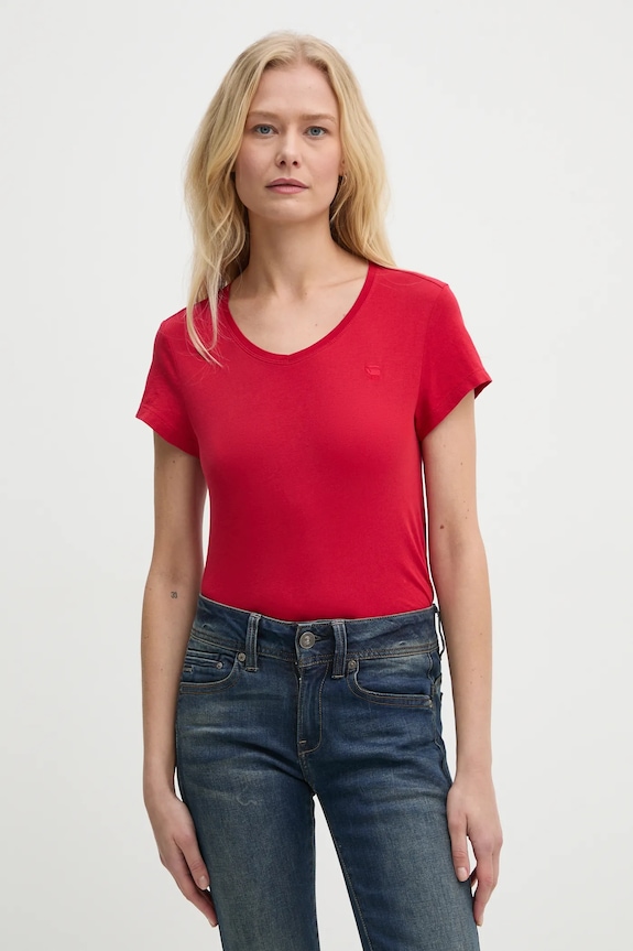 G-Star Raw t-shirt bawełniany Eyben slim v t 2.0 czerwony D24533.4107