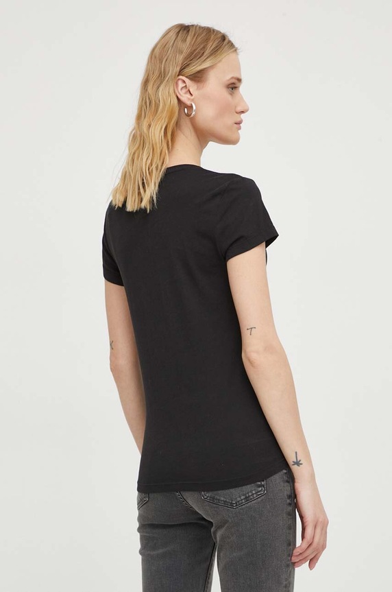 Odzież G-Star Raw t-shirt bawełniany Eyben slim v t 2.0 D24533.4107 czarny