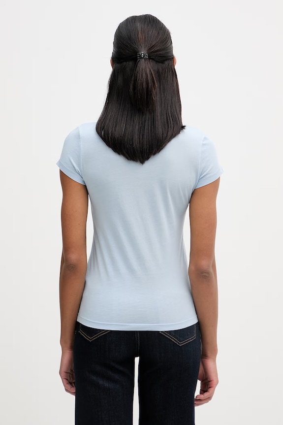 Îmbrăcăminte G-Star tricou de femei din bumbac Overdyed eyben slim v t 2.0 D24533.B059 albastru