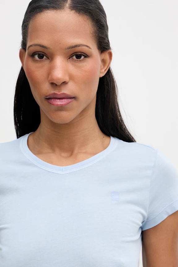 G-Star tricou de femei din bumbac Overdyed eyben slim v t 2.0 albastru D24533.B059