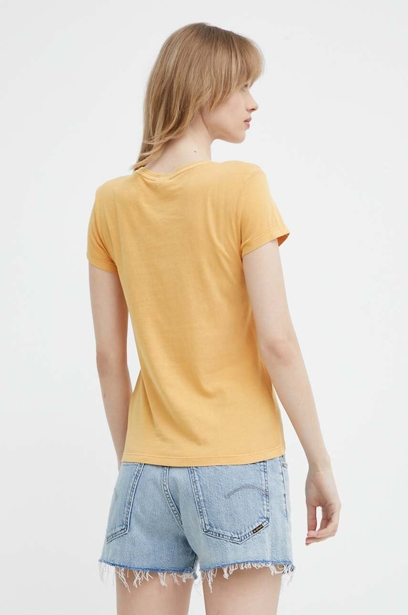 Oblečenie G-Star tričko dámske bavlnené Overdyed eyben slim v t 2.0 D24533.B059 oranžová