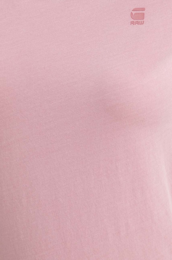 G-Star T-shirt damski bawełniany Overdyed eyben slim v t 2.0 D24533.B059 różowy