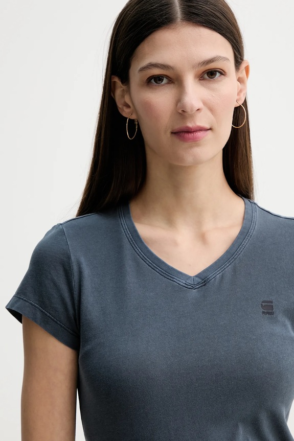 G-Star Tričko dámske bavlnené Overdyed eyben slim v t 2.0 tmavomodrá D24533.B059