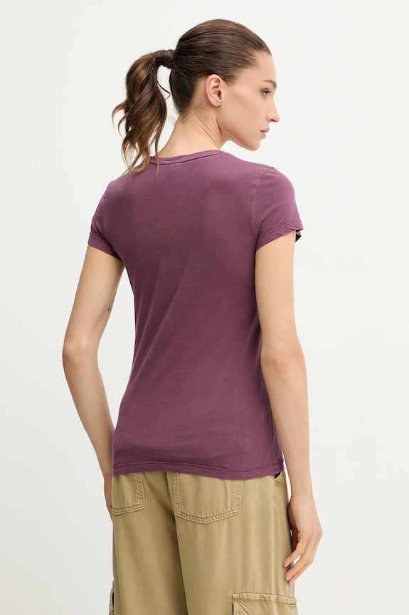 Oblečenie G-Star tričko dámske bavlnené Overdyed eyben slim v t 2.0 D24533.B059 burgundské