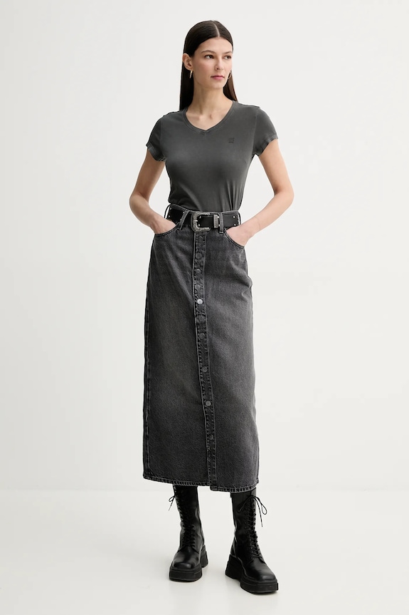 G-Star tričko dámske bavlnené Overdyed eyben slim v t 2.0 D24533.B059 sivá SS26