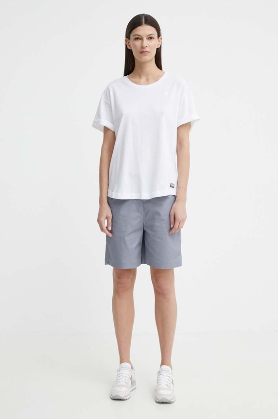 G-Star tricou din bumbac Rolled up sl BF D24524.4107 alb SS26