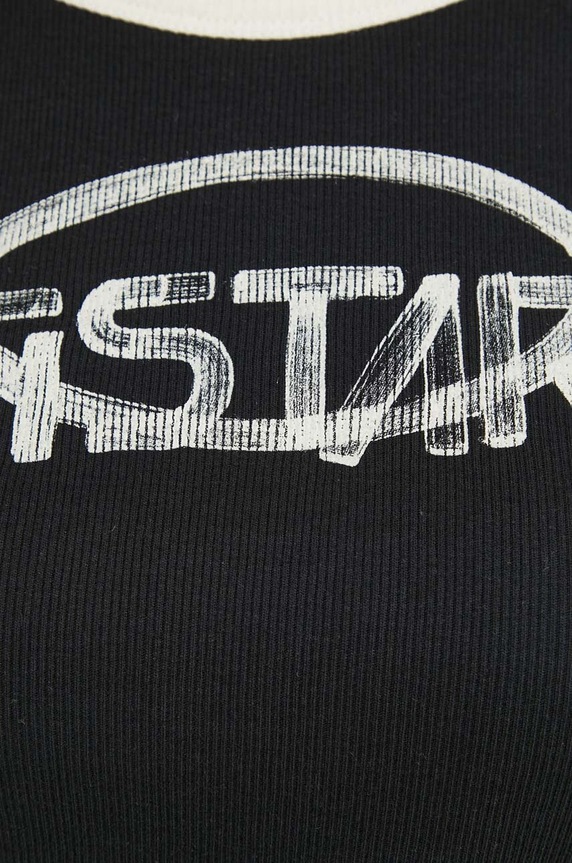 Βαμβακερό μπλουζάκι G-Star D24506.D527 μαύρο