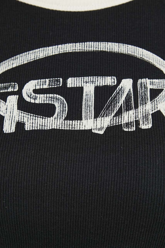 Βαμβακερό μπλουζάκι G-Star D24506.D527 μαύρο