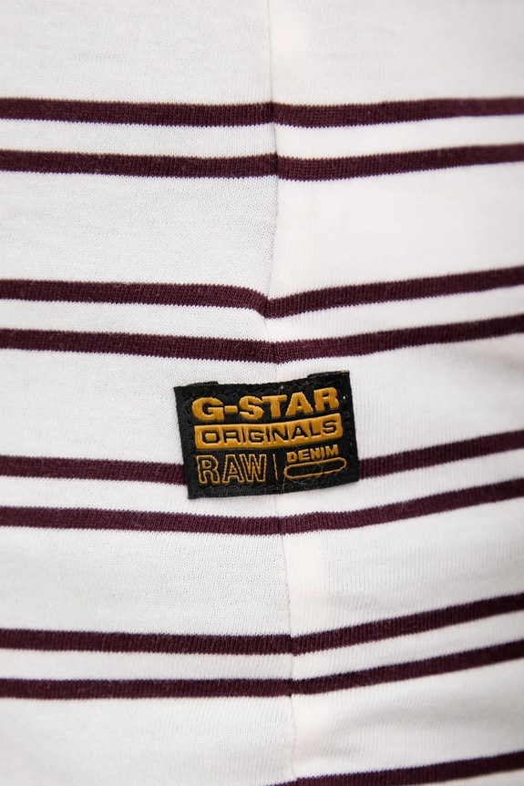 G-Star női pamut póló Stripe eyben slim v t 2.0 D24533.D244 bézs