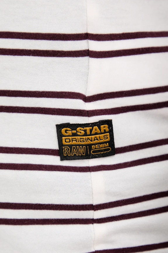 G-Star női pamut póló Stripe eyben slim v t 2.0 D24533.D244 bézs