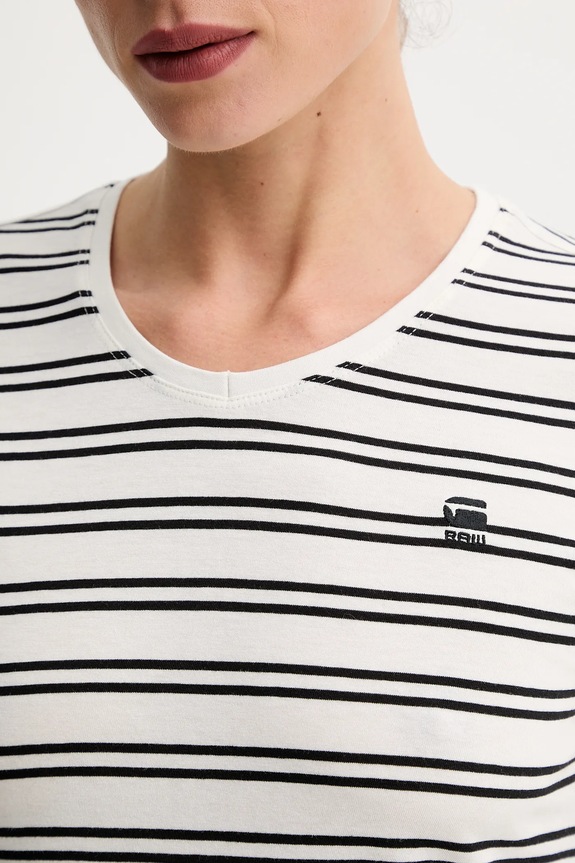 G-Star póló női pamut Stripe eyben slim v t 2.0 D24533.D244 bézs