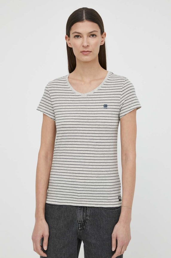 G-Star női pamut póló Stripe eyben slim v t 2.0 pamut szürke D24533.D244