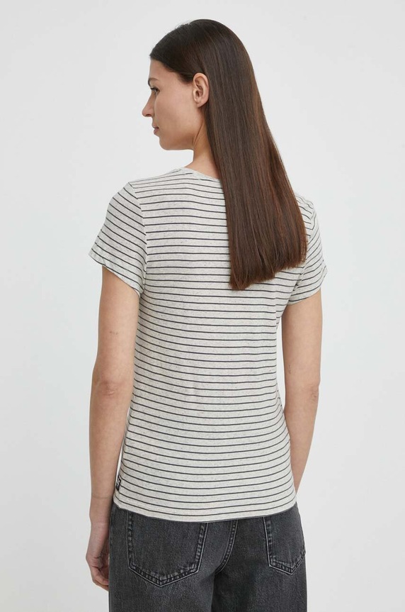 Ruházat G-Star női pamut póló Stripe eyben slim v t 2.0 D24533.D244 szürke