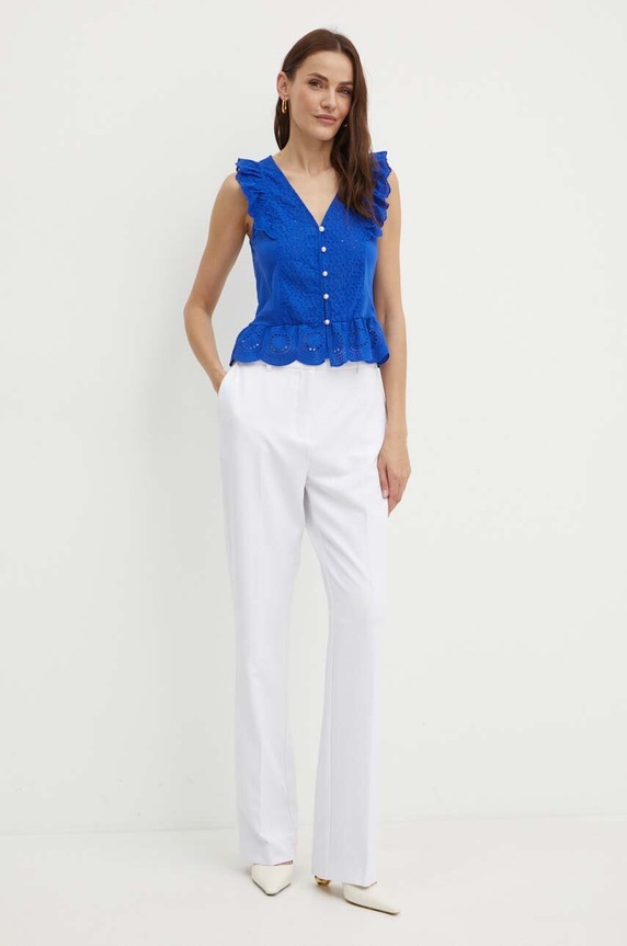 Morgan bluzka bawełniana DODAY1 DODAY1.ROYAL niebieski SS24