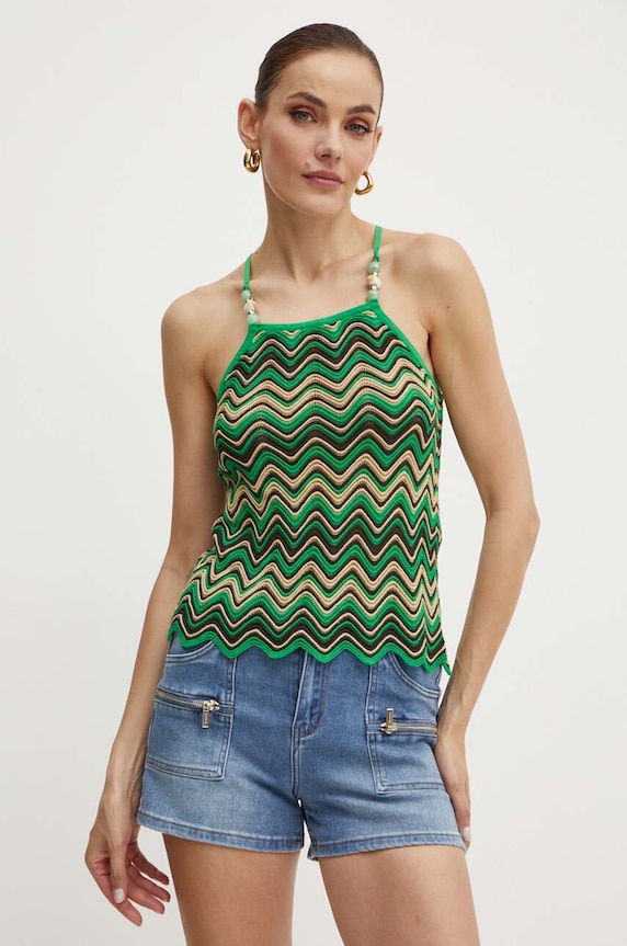 Morgan top MELAN mintás zöld MELAN.MOUSSE