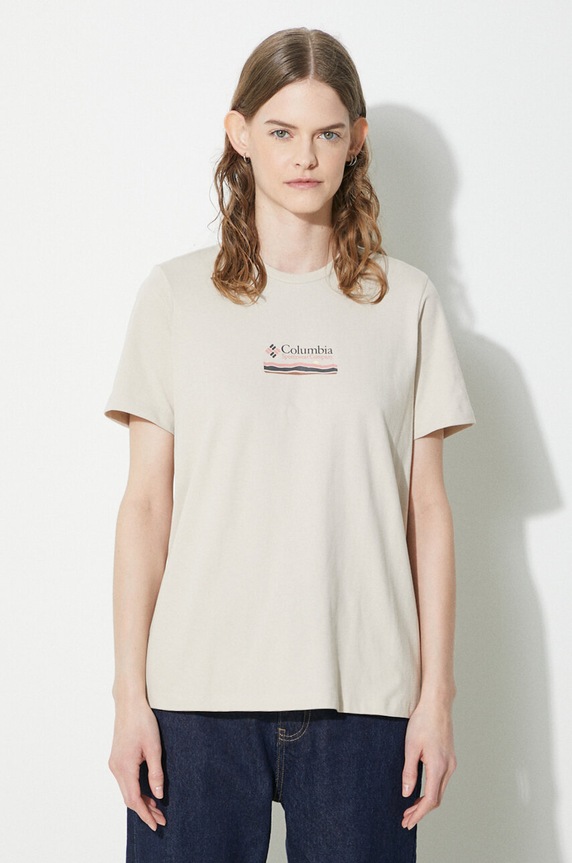 Odzież Columbia t-shirt bawełniany Boundless Beauty 2036581 beżowy