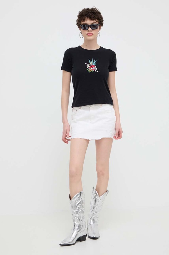 Bavlněné tričko Superdry W1011419A.02A černá SS24