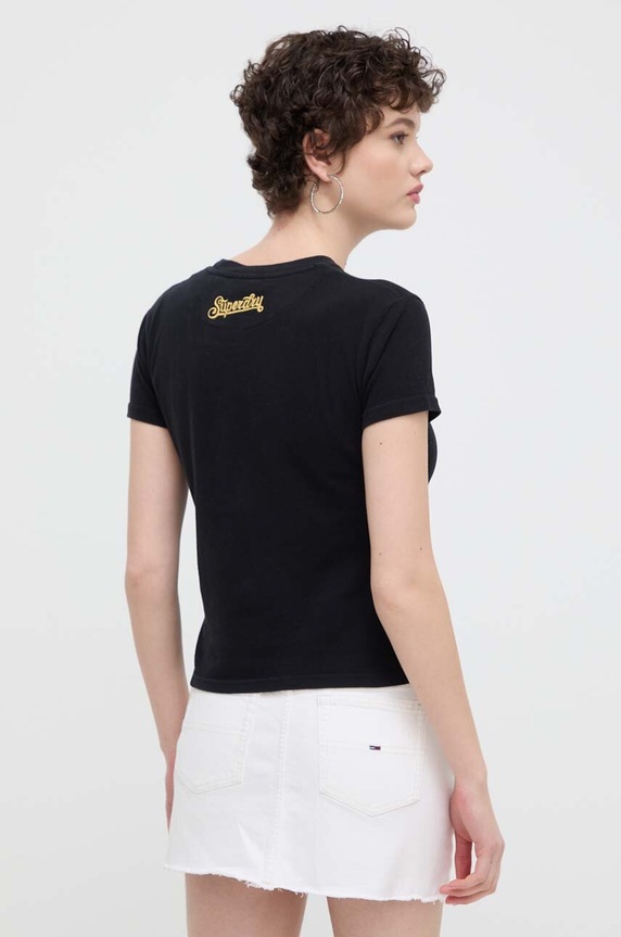 Oblečení Bavlněné tričko Superdry W1011419A.02A černá