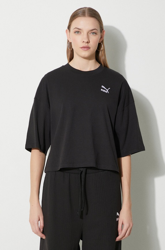 Puma t-shirt in cotone rilassato nero 624226