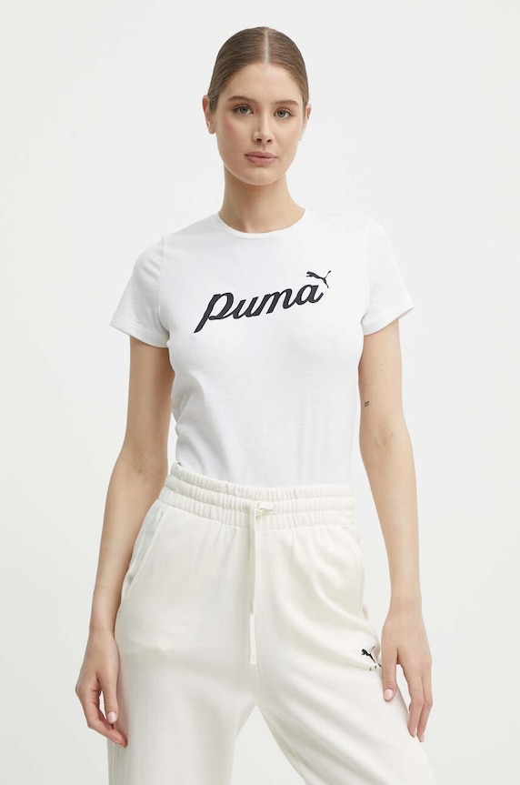 Bavlnené tričko Puma béžová 679315