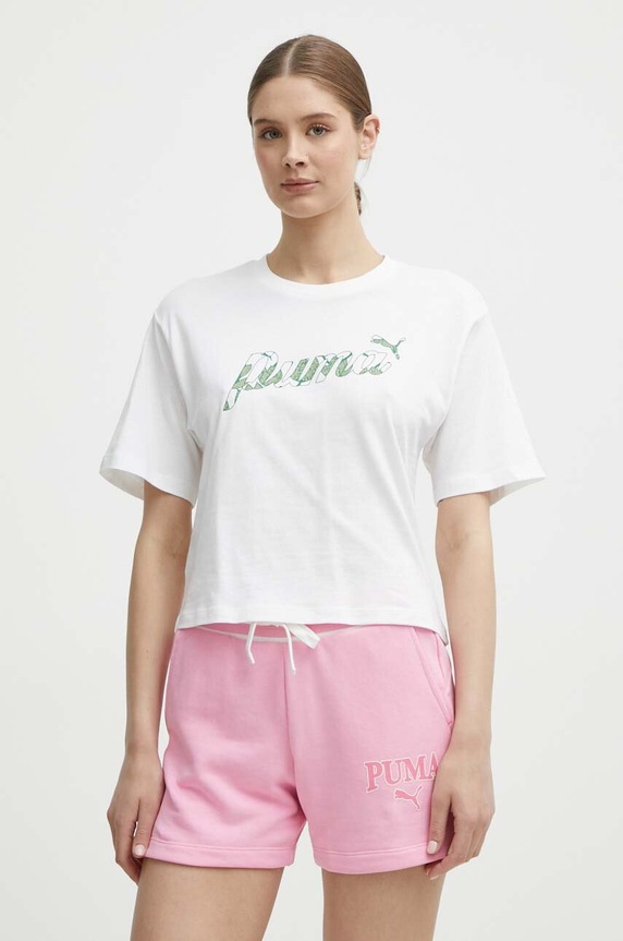 Puma tricou din bumbac alb 680432