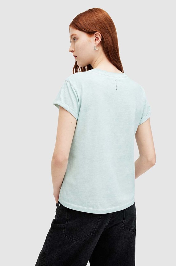 Ruházat AllSaints pamut póló ANNA WM215Y türkiz
