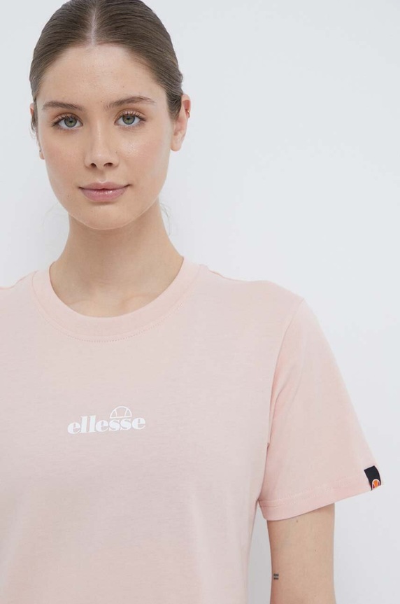 Βαμβακερό μπλουζάκι Ellesse ροζ SGP16453