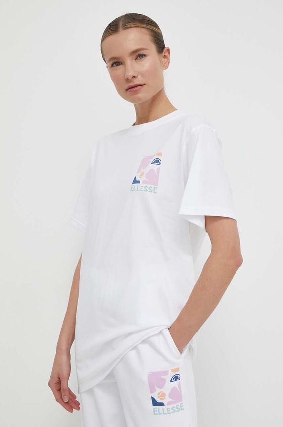 Bavlněné tričko Ellesse Fortunata T-Shirt potisk bílá SGV20246
