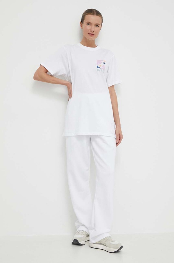 Bavlněné tričko Ellesse Fortunata T-Shirt SGV20246 bílá SS24