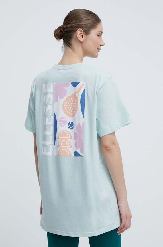 Bavlněné tričko Ellesse Fortunata T-Shirt potisk tyrkysová SGV20246
