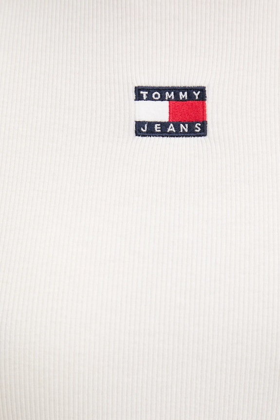 Tommy Jeans kratka majica ženska iz bombaža z elastanom bela DW0DW17881